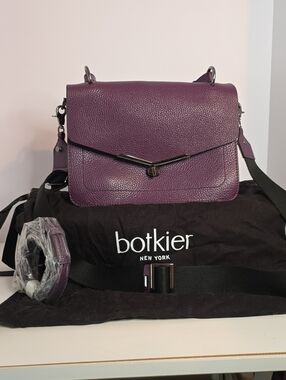 Botkier Purple Pebbled Leather Crossbody Shoulder Bag